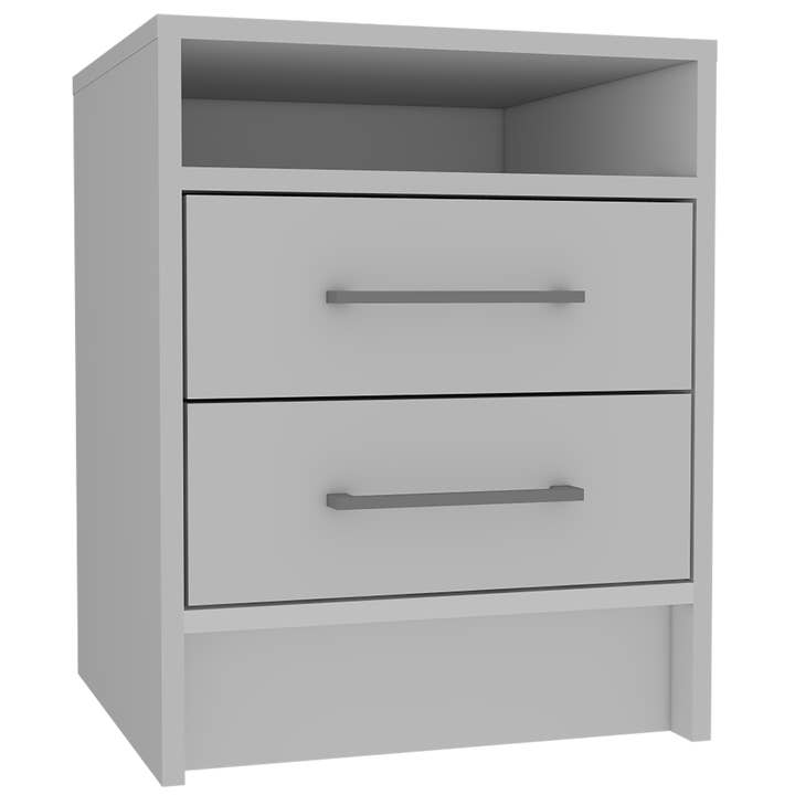 TUHOME FURNITURE – wholesale Bedroom furniture – Bianco Nightstand, Two Drawers