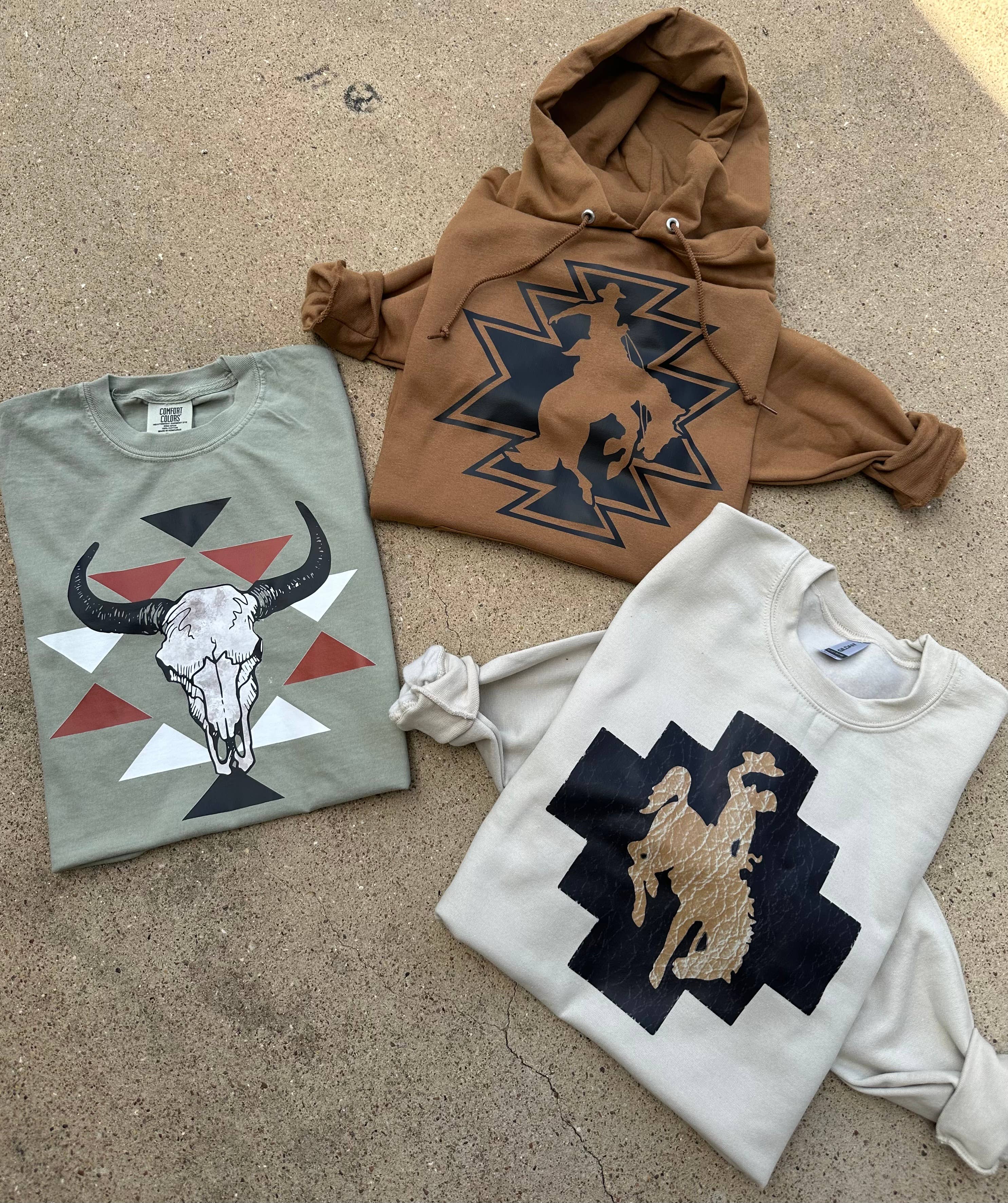 The Branded Blue Roan - Wholesale Hoodie - Unisex - Aztec Collection Western Hoodie 1