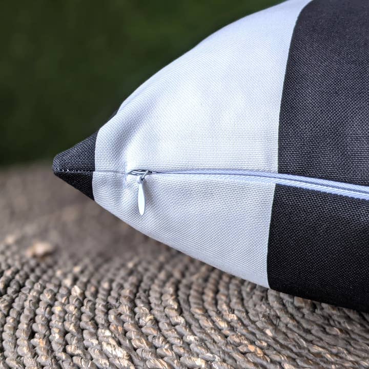 REMOVED BRAND - Wholesale Throw Pillow Cover - 2 Pack Outdoor Pillow Covers | Black White Stripe | Compatible with IKEA Duvholmen and Kuddarna Cushions8