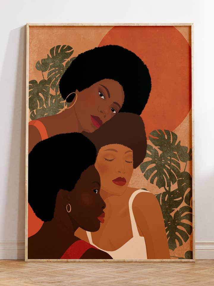 Women Supporting Women Art Print for wholesale by Illustrations Its Funny Howww Inc