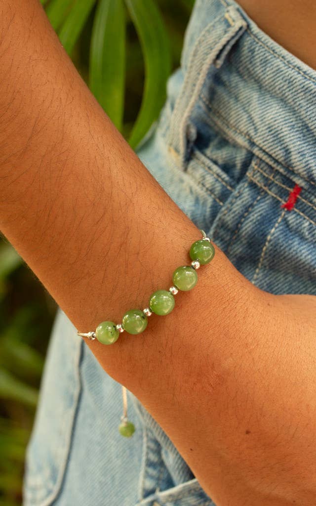 Human Design Studios - Wholesale Beaded Bracelet - Fixed Jade Box Chain Bracelet Silver2