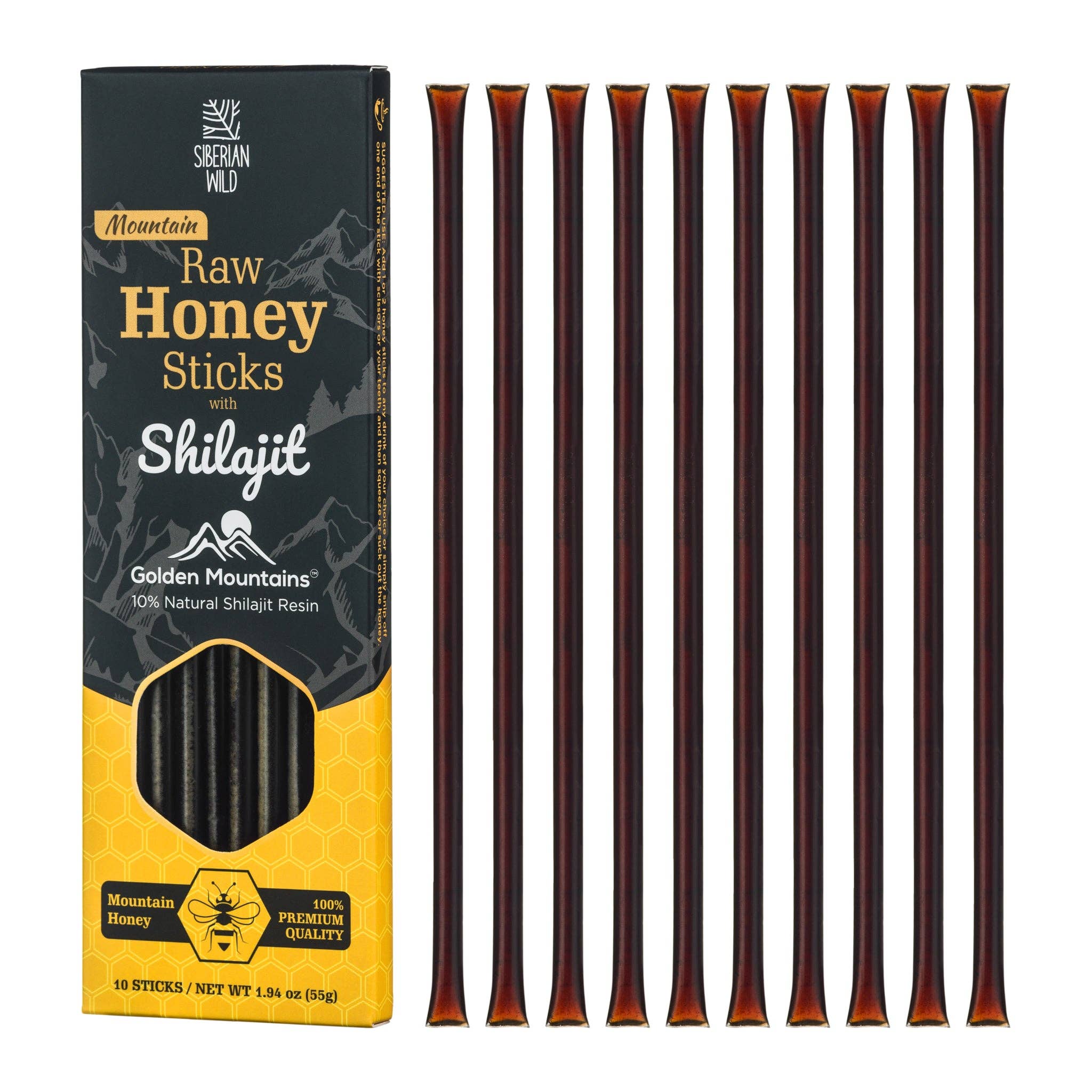 SiberianGreen - Wholesale Healing Salve/Balm/Cream - 12% Shilajit Honey Sticks - 10-Pack Natural Immune and Energy Restorers6