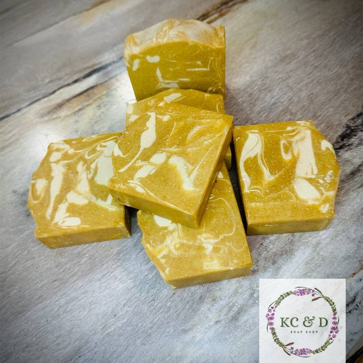 KC&D Soap Shop - Wholesale Bar Soap - Goat Milk Soap: Milky Turmeric & Honey with Kaolin Clay2