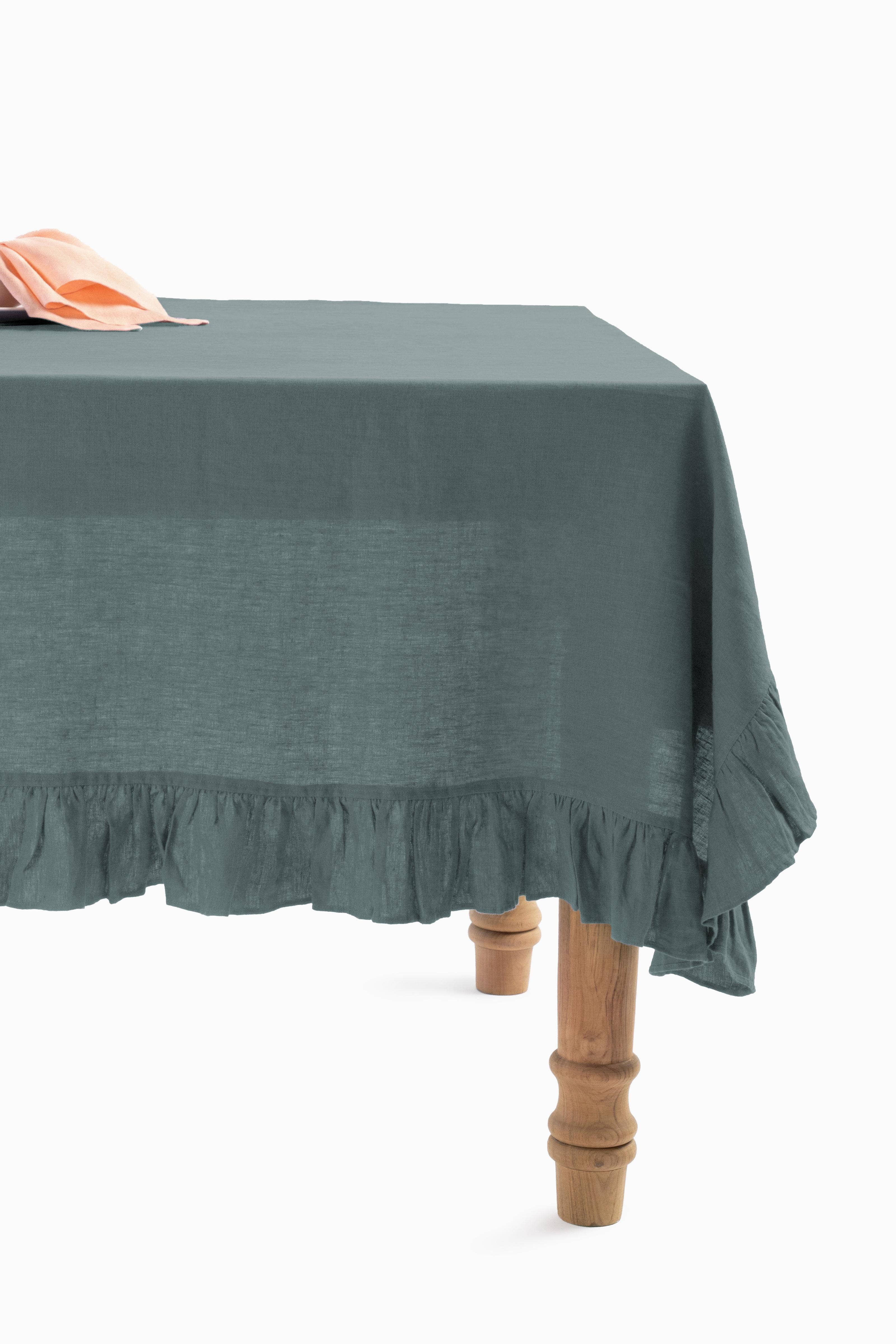 Live Linen - Wholesale Tablecloth - Linen Tablecloth with Ruffle Trim – Classic12