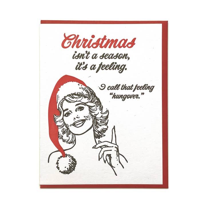 Cartão Hungover de Natal por atacado de Lady Pilot Letterpress