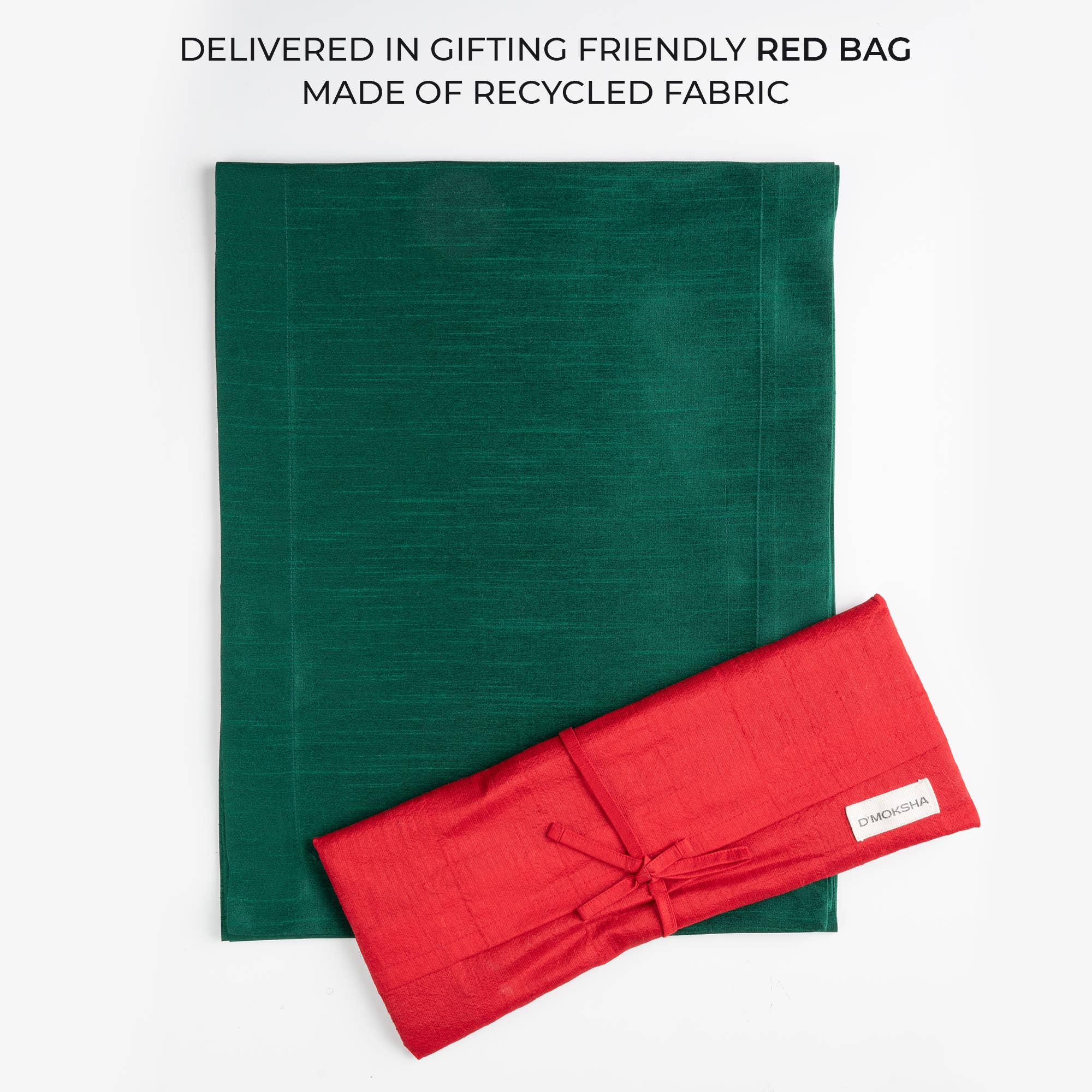 D'Moksha - Wholesale Table Runner - Emerald Green Vegan Silk Table Runner4