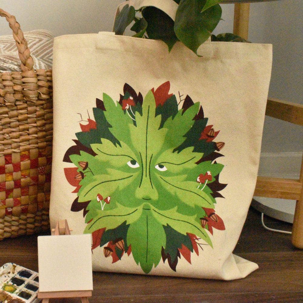 Shared Earth – wholesale Tote bag – Women's – Tote Bag Recycled Cotton Green Man 36 x 40cm1