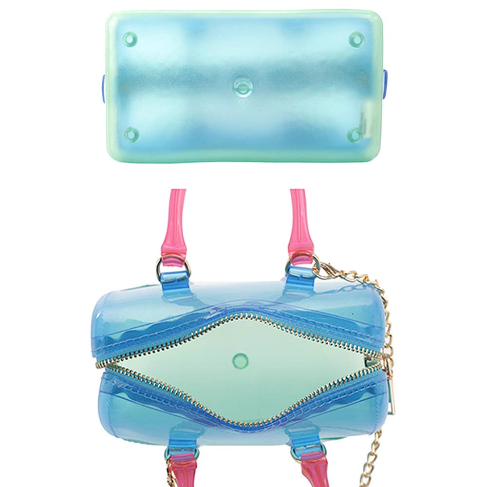 Paperdoll - Wholesale Tote Bag - Women&#x27;s - JELLY MULTI TONE SQUARE SHAPED HANDLE TOTE BAG2