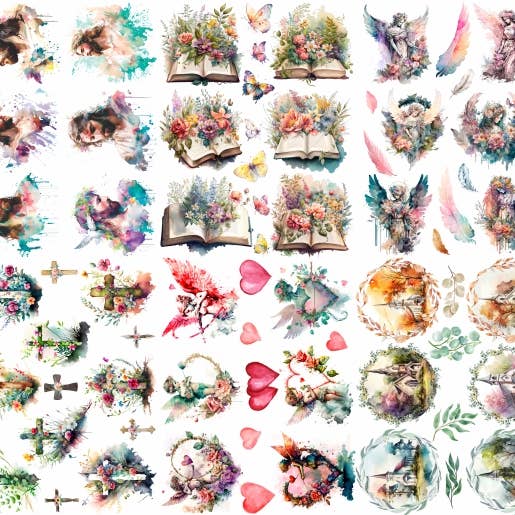 Christelijk Thema Decoupage Rijstpapier - A4 - 6st - Handwerken voor wholesale door Craft Kreatively