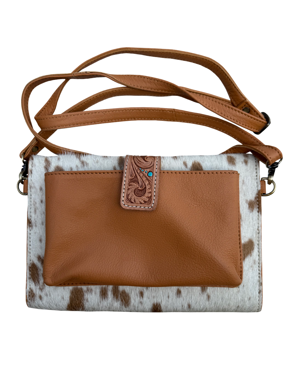 The Design Edge - Wholesale Crossbody Bag - Women's - Cowhide Sunflower Tooling Leather Wallet Bag – AB86 - Cancun1