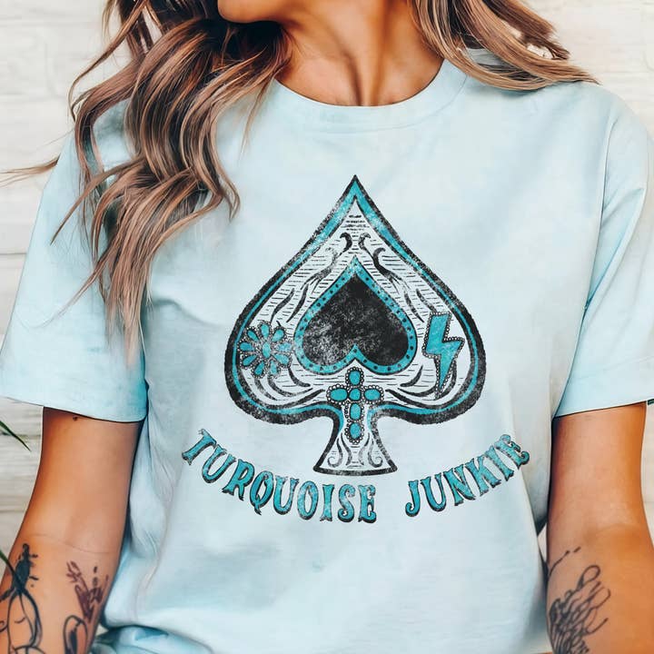 Turquoise Junkie Cowboy Western Retro Country Graphic Tee for wholesale by Par.tees by Party On!