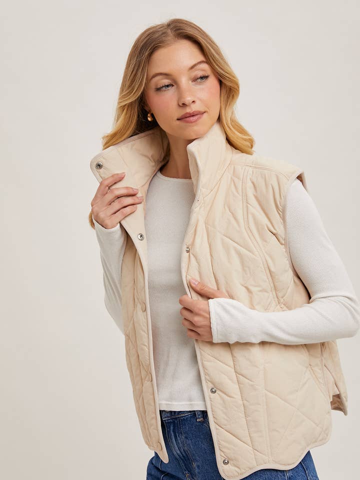 Bluivy - Vendita all'ingrosso Gilè imbottito - Donna - GILET IMBOTTITO TRAPUNTATO CON TASCHE4