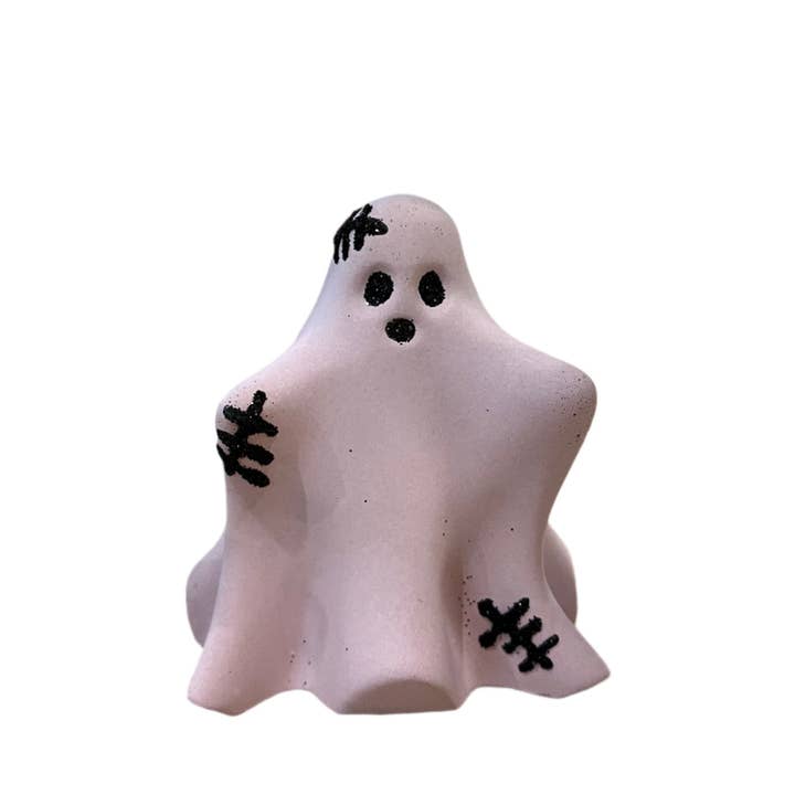 Halloween Sheet Ghost Figurine with Stitches for wholesale by Love Nene