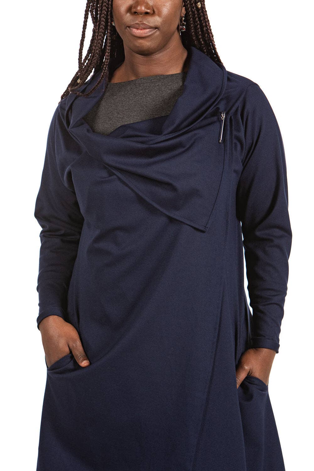 Knieriem Designs - Wholesale Jacket - Women's - Draped Long Sleeve Ponte Jacket5