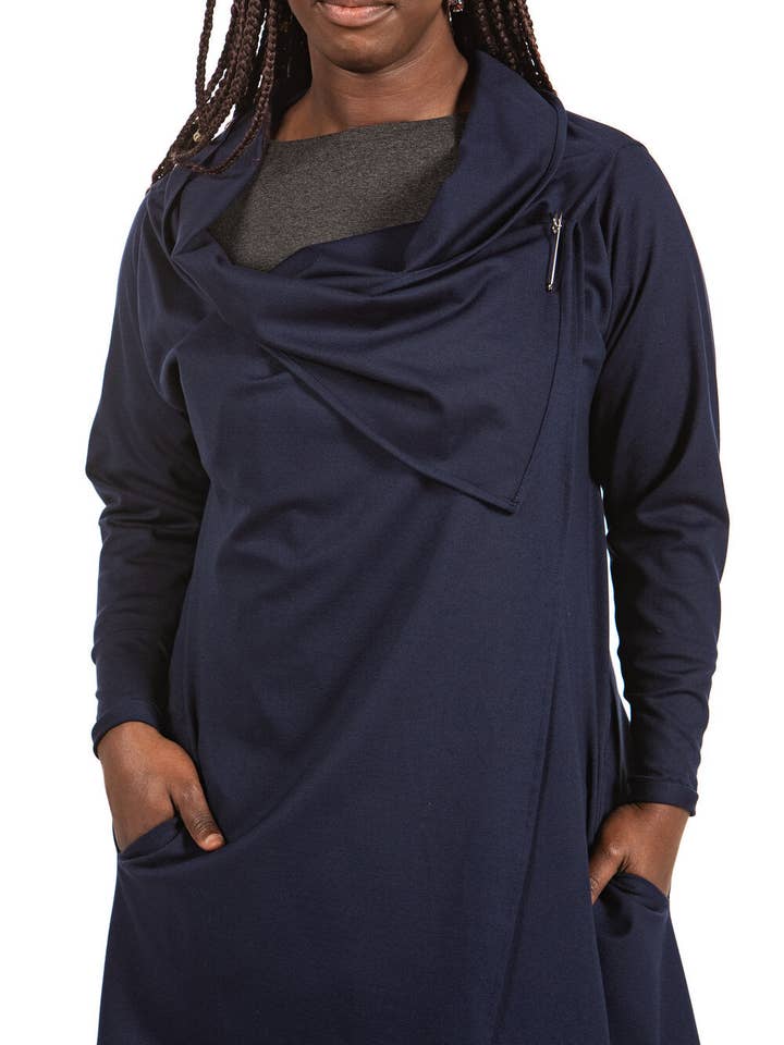 Knieriem Designs - Wholesale Jacket - Women's - Draped Long Sleeve Ponte Jacket5