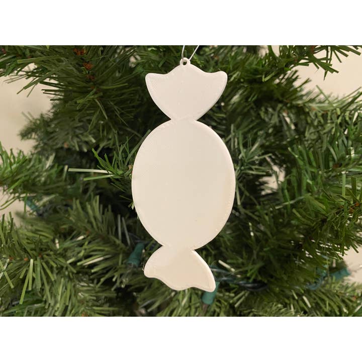 Adorno con forma de caramelo, acrílico (blanco) para venta al por mayor de Economy Ornament