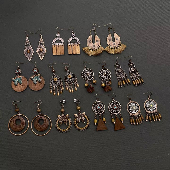 Mio Queena - Wholesale Dangle Earrings - Multiple Styles Vintage Bohemian Dangle Earrings14