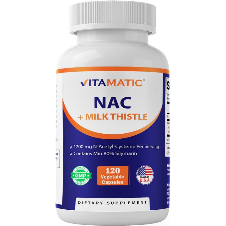 Vitamatic | NAC with Milk Thistle | 120 Veg Capsules for wholesale by Vitamatic
