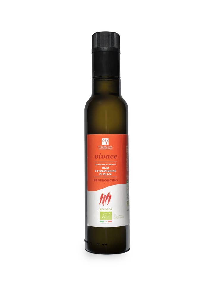 VIVACE - organic extra virgin olive oil and chilli pepper - dressing for wholesale by Terradiva Azienda Agricola Biologica