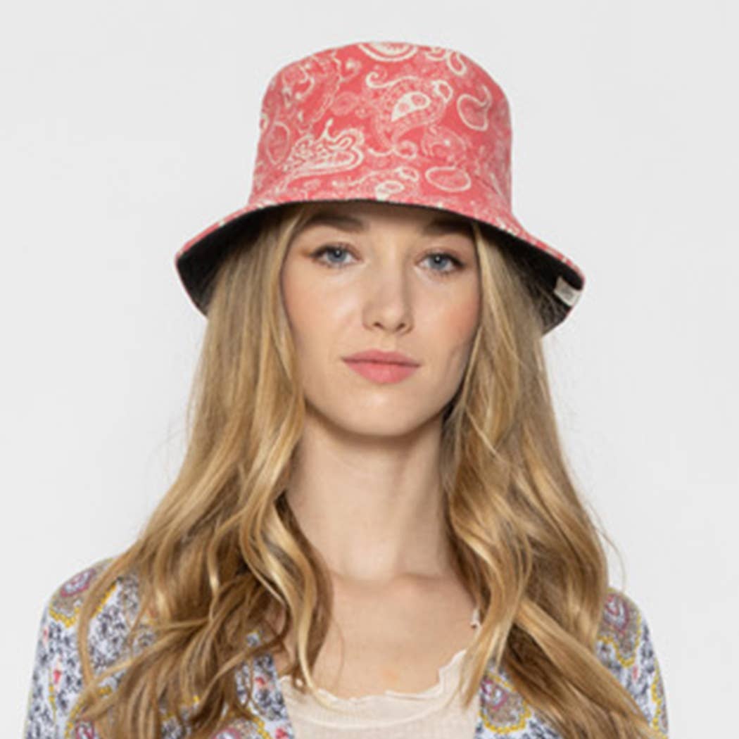 Fashion City - Venta al por mayor Gorro estilo pescador - Mujer - Sombrero de pescador reversible con estampado de paisley bandana2