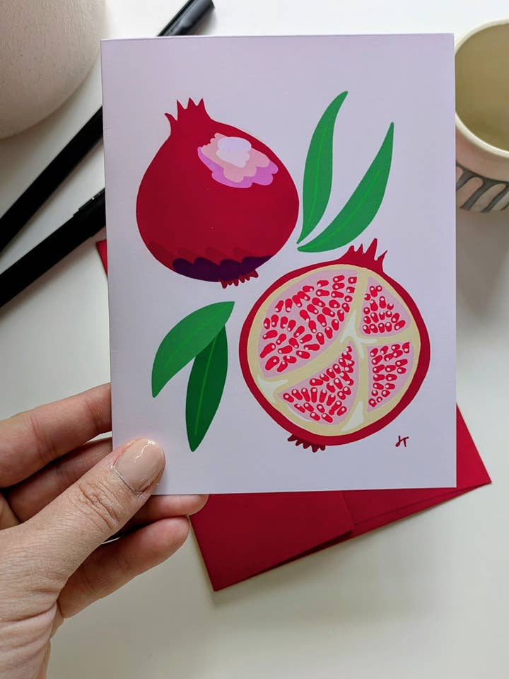 Granaatappel Notitiekaarten voor wholesale door Jacquelyn Turner Art
