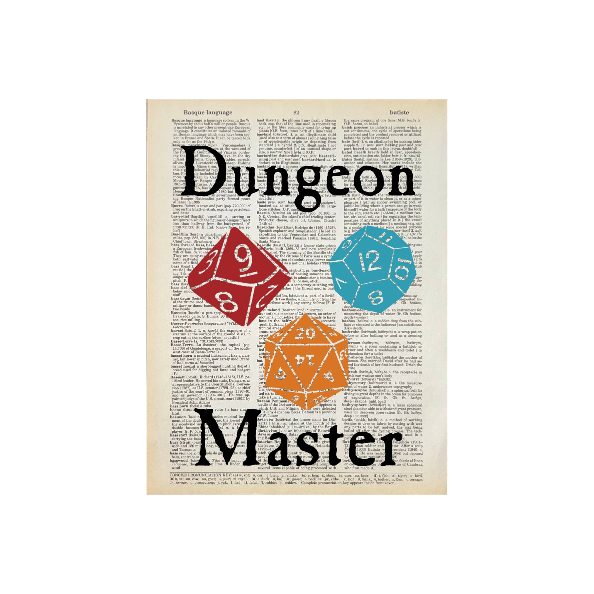 Bookish Birds - Wholesale Art Print - Dungeon Master | Dictionary Print | Vintage Art