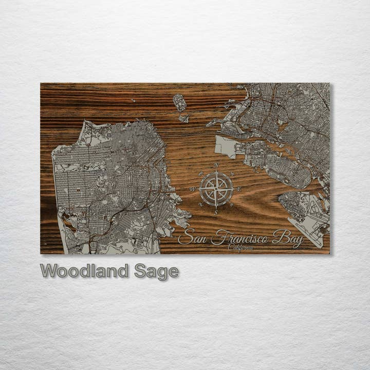 Fire and Pine Wood Maps - Wholesale Map - California: San Francisco Bay