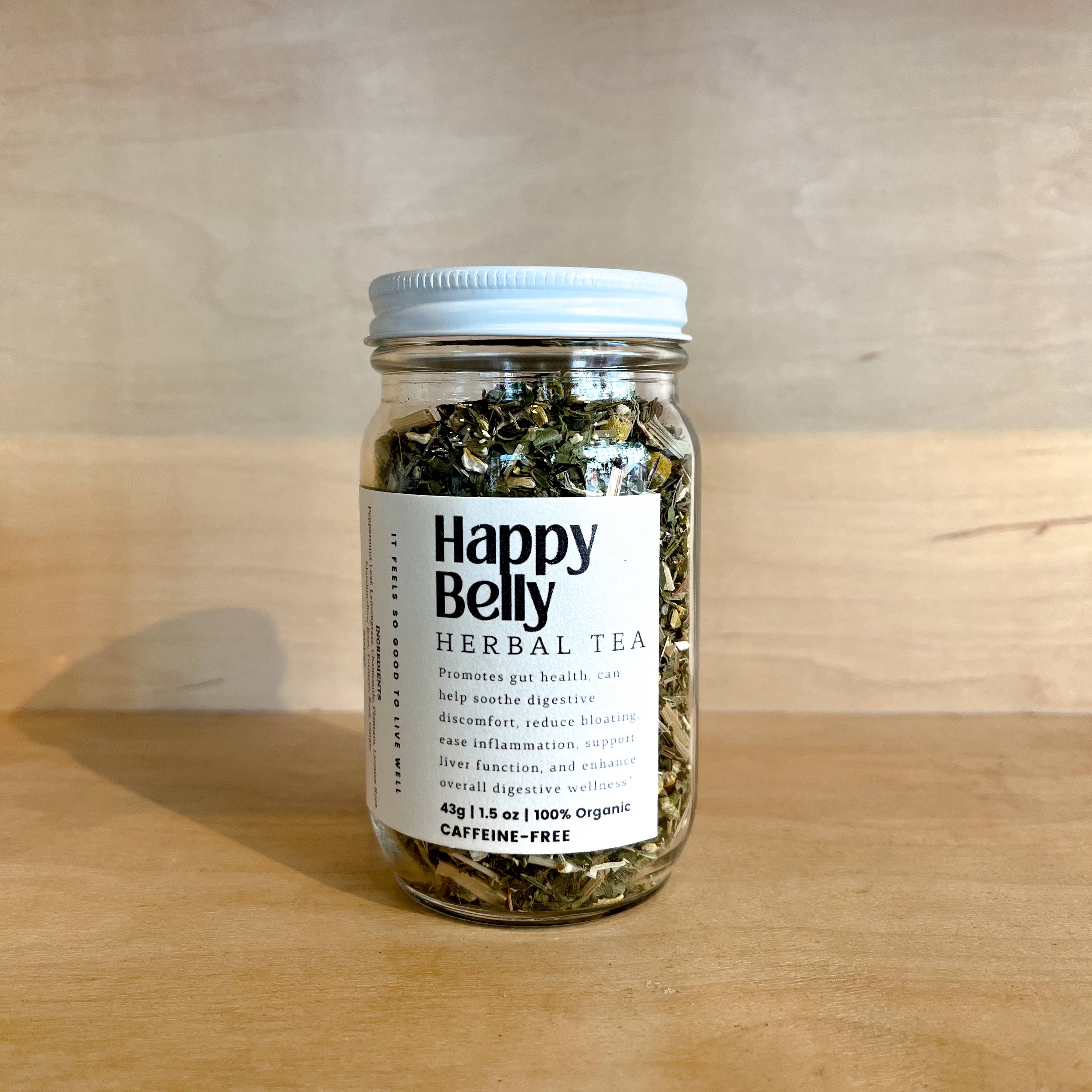 Daily Ritual Apothecary - Wholesale Loose Tea - Happy Belly Loose Leaf Herbal Tea | Glass Jar2