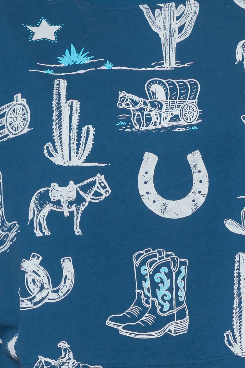 Taelynn - Wholesale T-Shirt - Women's - HT28781T-WESTERN PRINTED SHORT SLV ROUND NECK T-SHIRT5