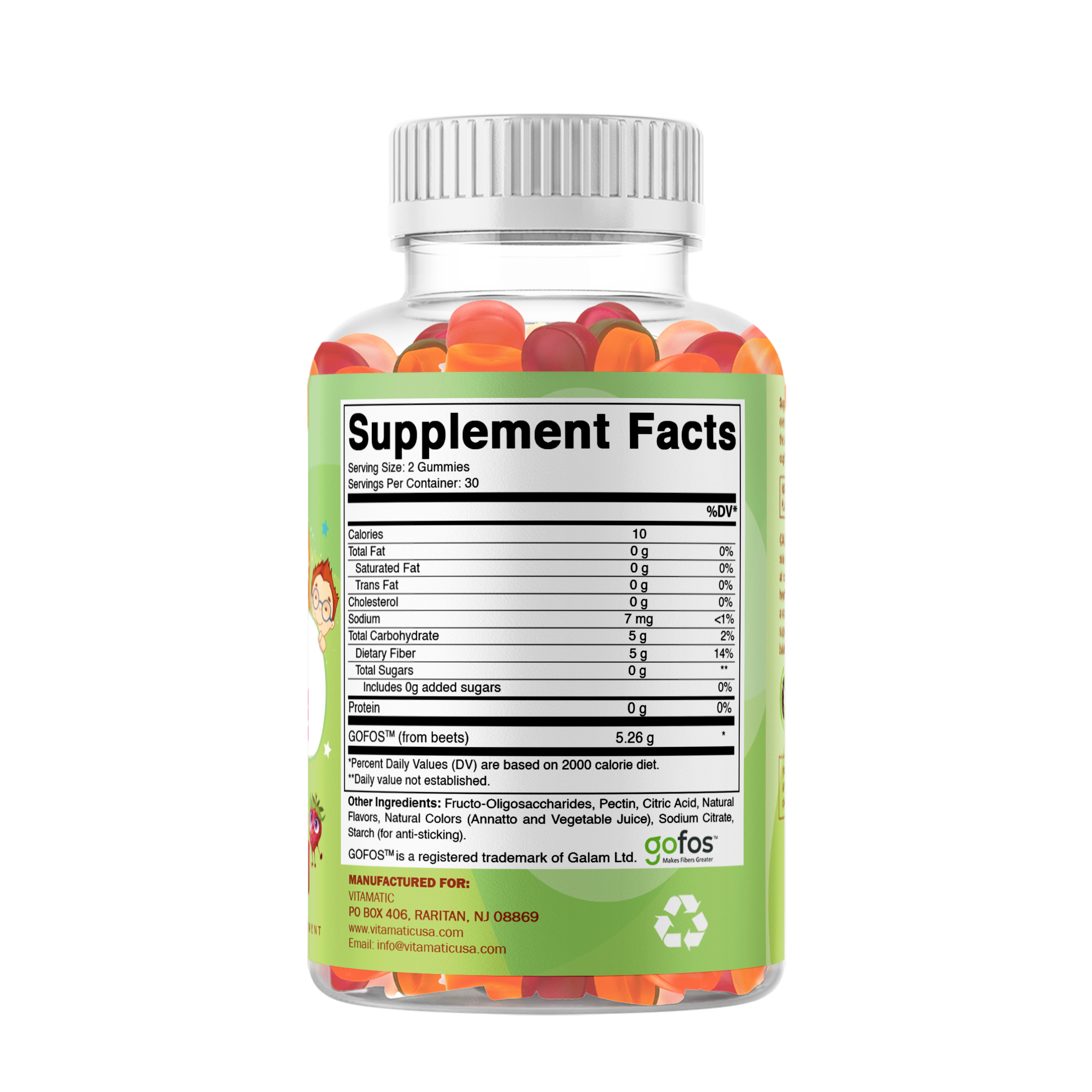 Vitamatic - Wholesale Oral Supplement/Vitamin - Vitamatic |Kids Prebiotic Fiber Gummies |Zero Sugar|60 Count8