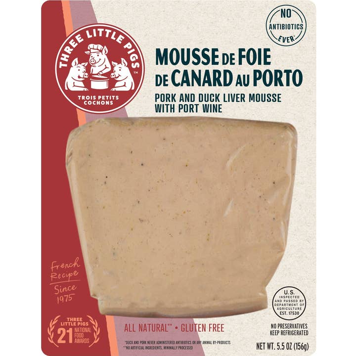 Three Little Pigs - Wholesale Shelf Stable Prepared Meal - Mousse de Foie de Canard au Porto 5.5 oz