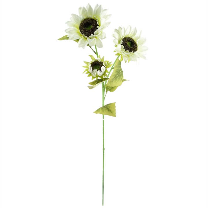 Leaf Design UK LTD - Wholesale Artificial flowers - Pack 6x Artificial Flowers White Sunflower 3 heads 88cm5