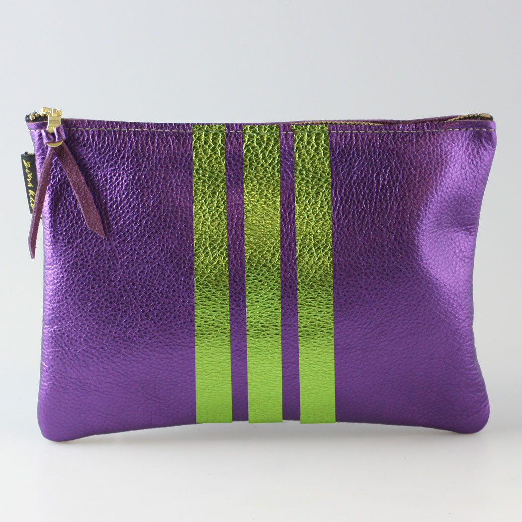 Zina Kao Exclusives - Wholesale Pouch - Women's - The Everyday Pouch: BRIGHT Metallic Stripes - 2 sizes! 21