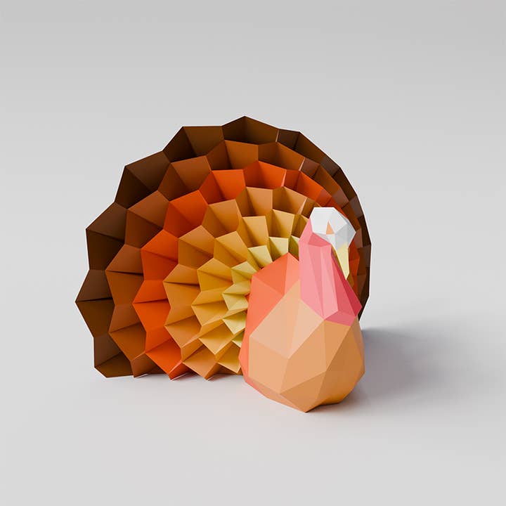 PAPERCRAFT WORLD - Venta al por mayor Kit de manualidades - Modelos de origami en papel pintado con pavo sentado en 3D