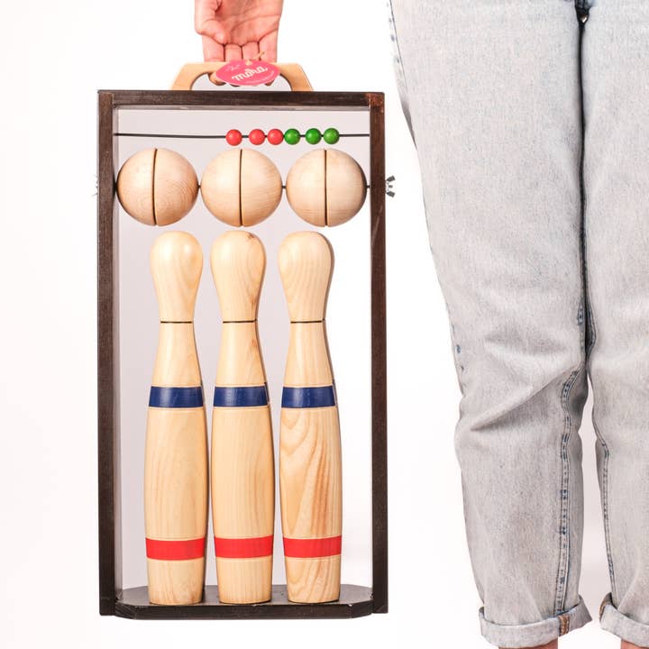 MORA PLAY – wholesale Sporting accessories – Bowling set with wooden frame0