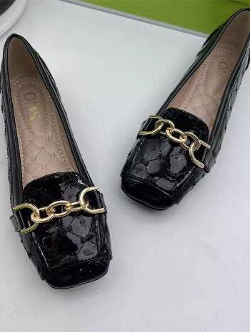 Mocasines casuales con suela blanda y punta cuadrada, versátiles, de charol para venta al por mayor de Whisper Mint