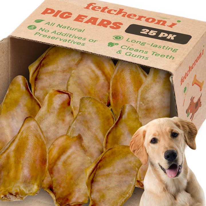 FETCHERONI - Wholesale Pet Treats - Dog - Pig Ears For Dogs, Whole Large
