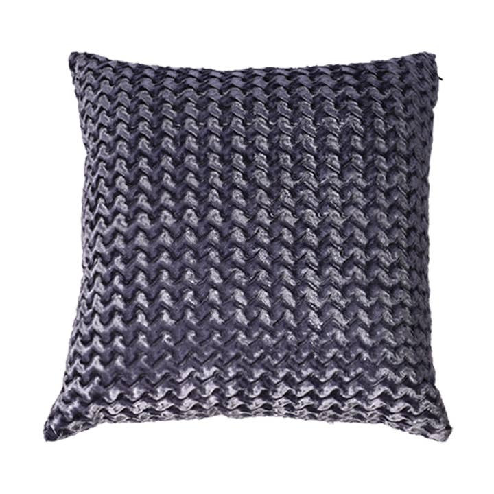 Almofada Decorativa de Veludo de Seda Lilás com Design Ondulado em Relevo por atacado de DECO DECOR