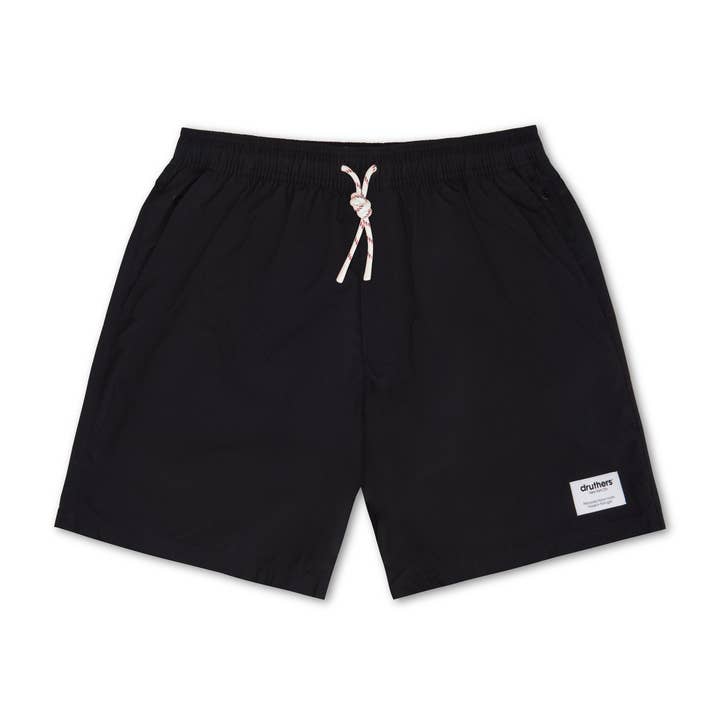 Zwemshort van gerecycled Italiaans nylon - Zwart voor wholesale door Druthers NYC