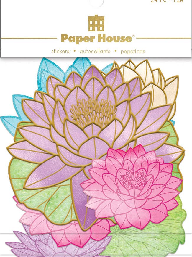 Adesivos de álbum de recortes - Pacote de adesivos Lotus Diecut por atacado de Paper House Productions
