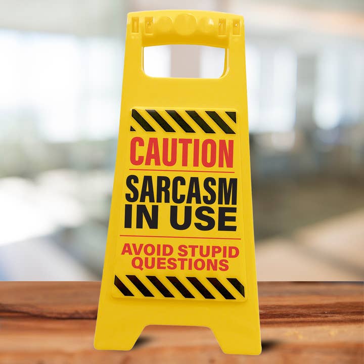 Sarcasm in Use Novelty Desk Sign - Funny Office Gift for wholesale by Boxer Gifts EU