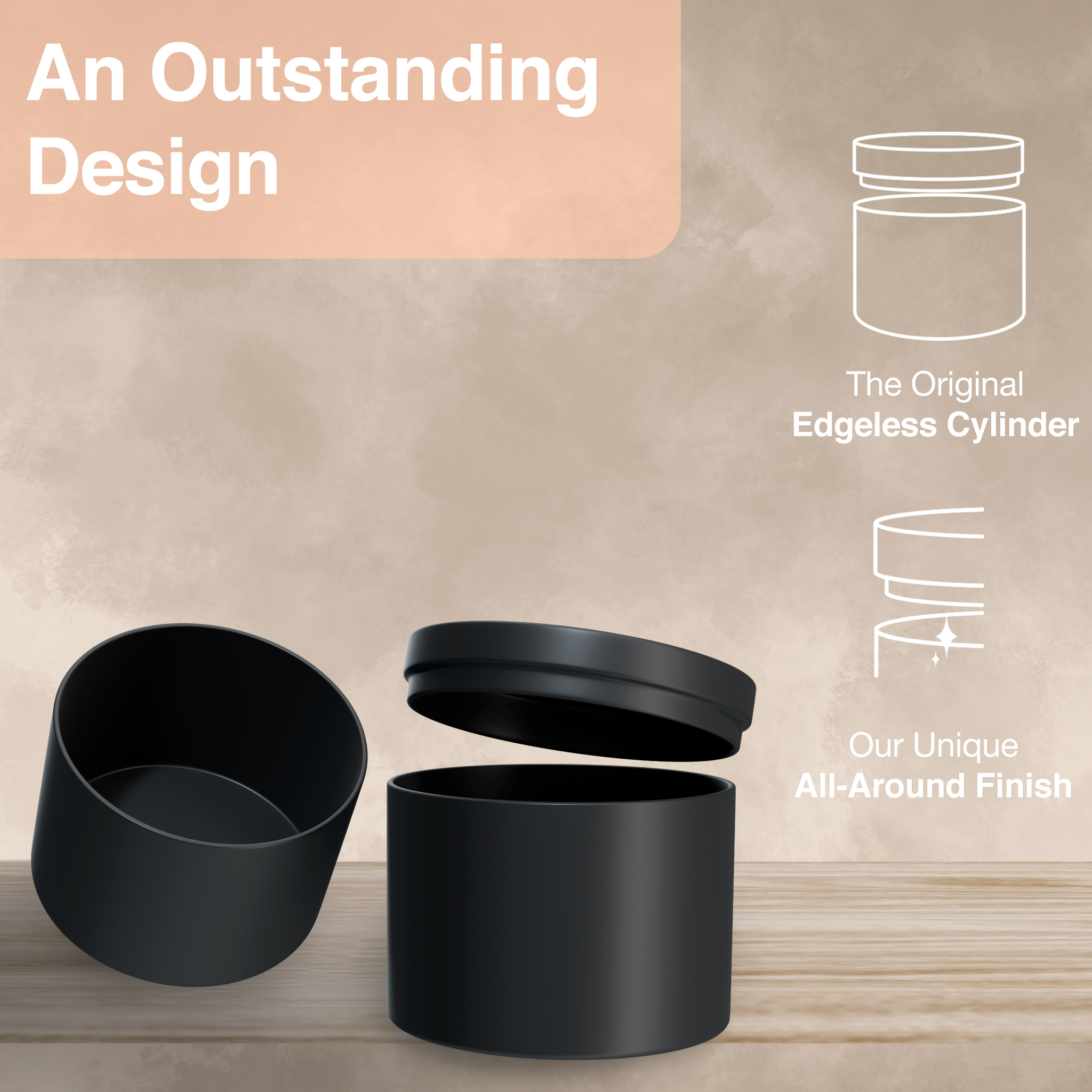 True Candle - Wholesale Candle holder - True Candle 24 4oz Candle tins - Matte Black1
