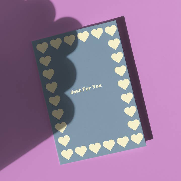 Nur für dich Babyblau-Vintage-Retro-Stil Grußkarte für den Großhandel von Harley and J