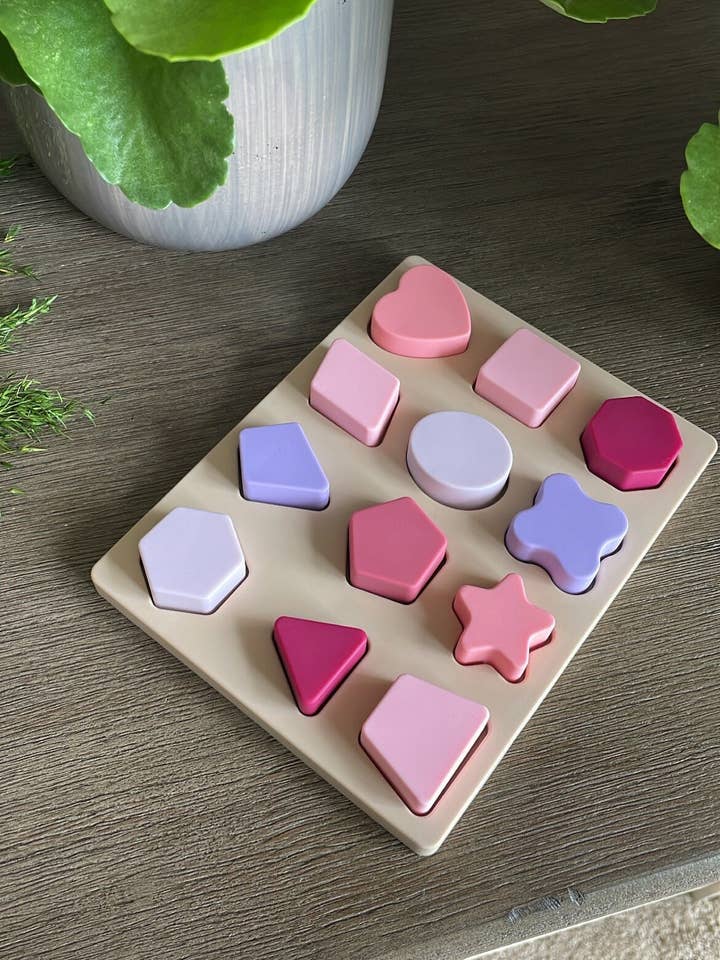 Quebra-cabeça de silicone Montessori para crianças pequenas com formas por atacado de Bordian Bath salts