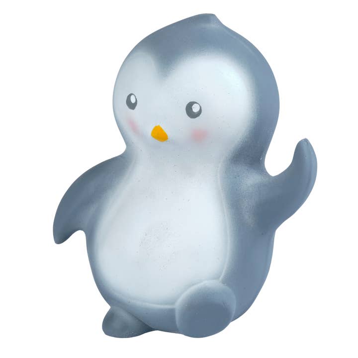 Tikiri Toys LLC - Wholesale Bath Toy - Baby - Arctic Penguin Organic Rubber Teether, Rattle & Bath Toy
