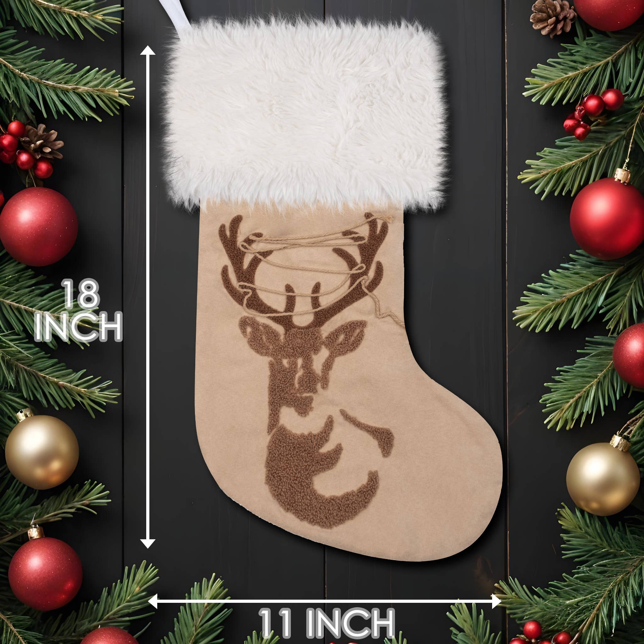 GEXWORLDWIDE - Vente Collants festifs - Bas de Noël matelassés classiques Heritage Suede7