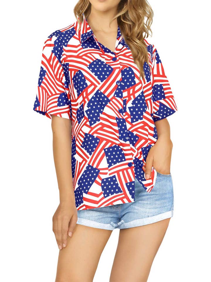 Camisa Estrela e Riscas para Mulher por atacado de Happy Bay / La Leela