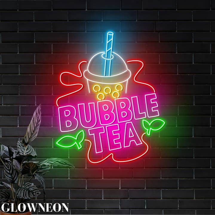Glow Neon – wholesale Neonskylt – Bubble Tea Neonskylt, Boba Tea Shop Väggkonst, Te-ledskylt