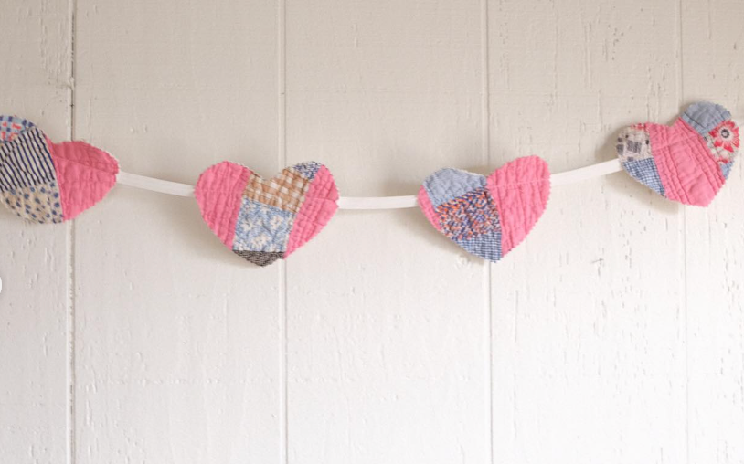 Reclaim Creative - Wholesale Bunting/Garland - Quilt Heart Bunting - Assorted Quilts3