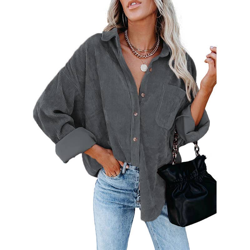 Hipster Row - Wholesale Shirt Jacket/Shacket - Women's - Jacey Corduroy Shacket | S-XL4